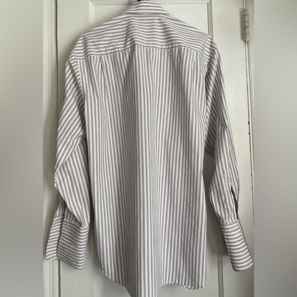 David Donahue Cotton Stripe Long Sleeves Dress Shirt Sz: 16/ 32-3 - Picture 3 of 10